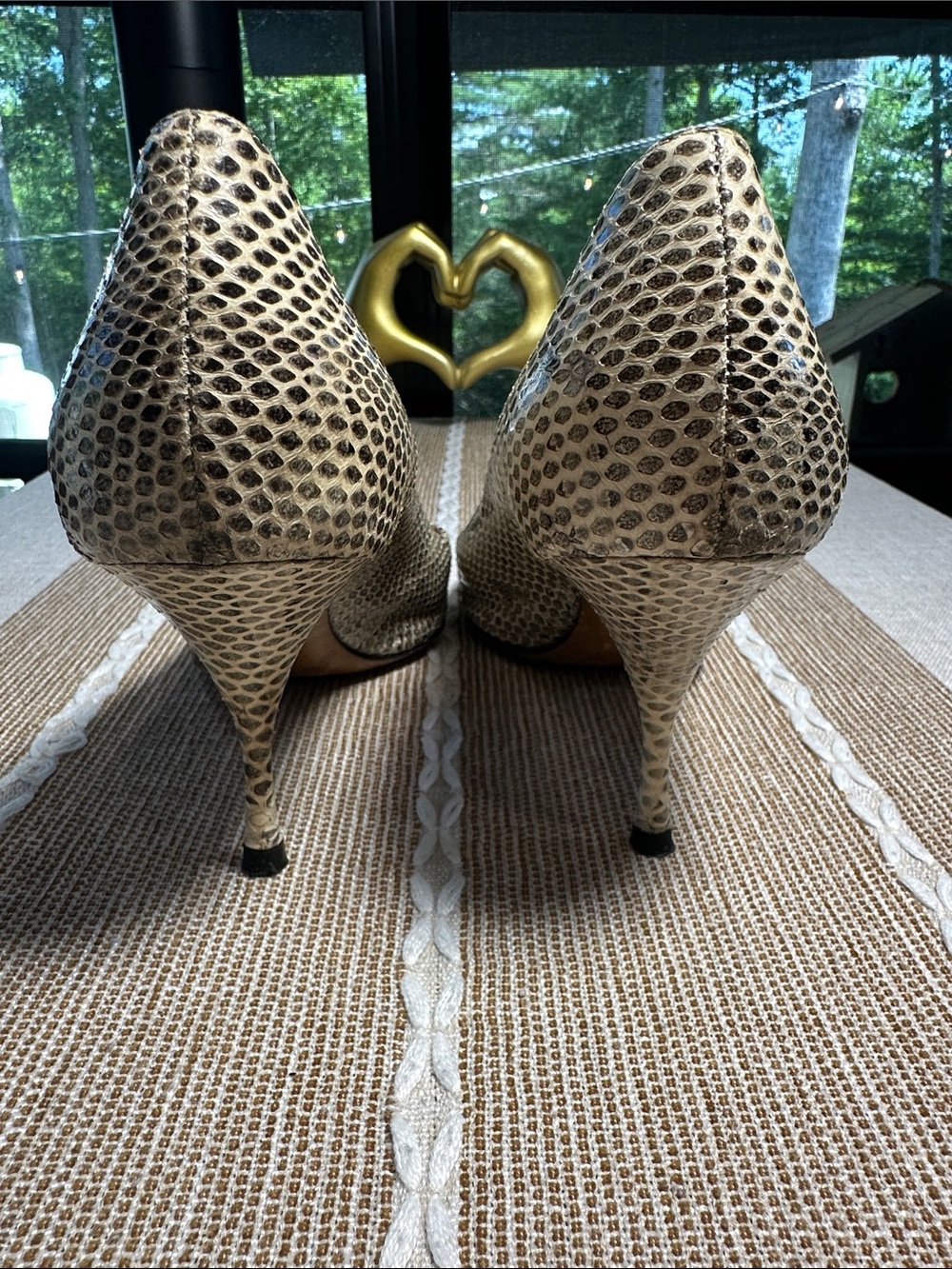 *VINTAGE YVES SAINT LAURENT YSL PYTHON LEATHER SNAKESKIN HEELS* - Picture 6 of 11